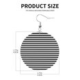 thumbnail image 3 of Round Leathe Dangle Earrings For Women Black White Mosaic Vertical Stripes Circle Shape Drop Earrings Jewelry, 3 of 6
