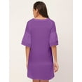 thumbnail image 4 of Moomaya Shift Dresses For Women, Tiered Bell Sleeves, V-Neck Short Solid Color Dress, 4 of 8