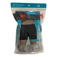 thumbnail image 2 of Hanes Men's Tagless ComfortBlend 4 Pack Boxer Briefs, Solid Black & Gray, 2 of 5