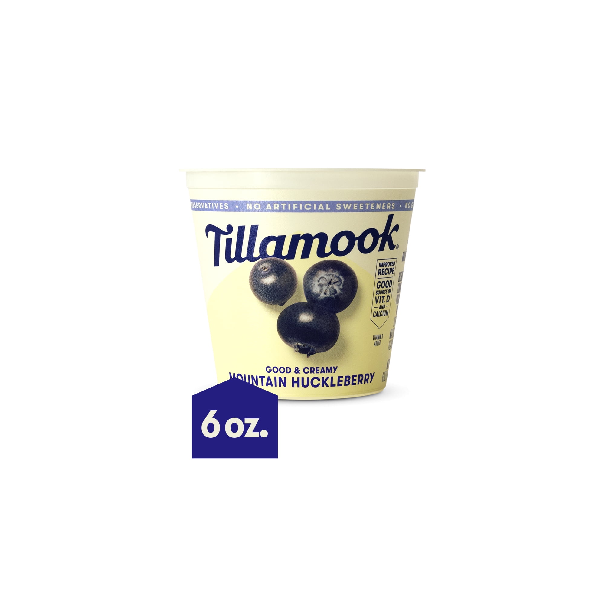 Tillamook Mountain Huckleberry Low Fat Yogurt, Blended, 6 oz