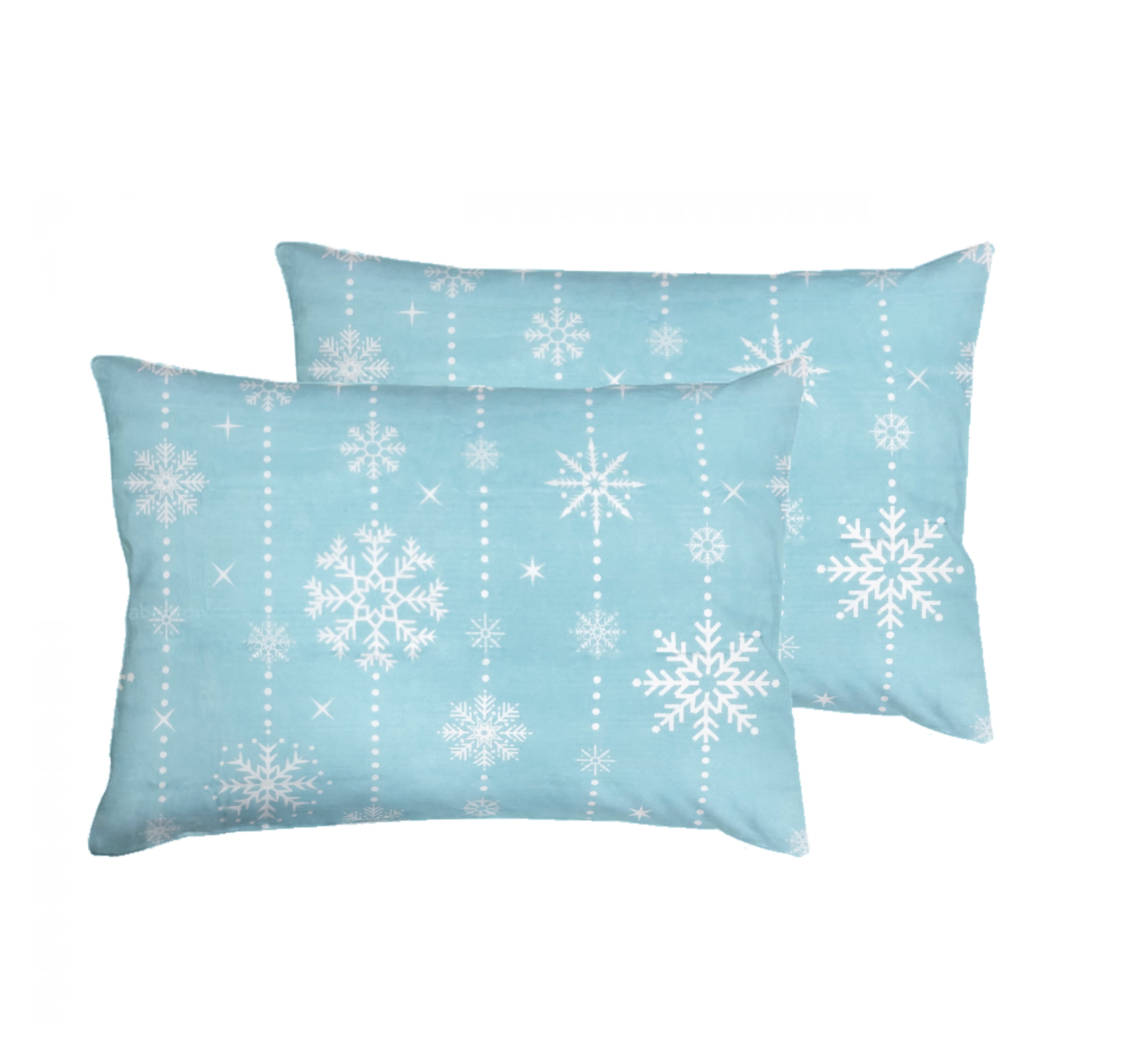 Snowflake 2-Pieces Pillow Cases Standard Blue 20"x30"