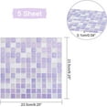 thumbnail image 4 of 5pcs Peel and Stick Backsplash Purple Square 3D Mosaic Removable Tile Stickers Self Adhesive Tiles Stick-on Vinyl Wall Tiles for Kitchen Bathroom Home Decor 9.3" X 9.3" Covering 3 Sq.ft, 4 of 8