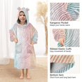 thumbnail image 3 of FORMRS Wearable Blanket Hoodie with Sleeves for Kids Cozy Flannel Sweatshirt, Wavy Striped, 3 of 7