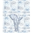 thumbnail image 1 of Soimoi Modal Satin Fabric Elephant & Wheel Panel Decor Fabric Printed Yard 42 Inch Wide, 1 of 3