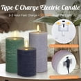 thumbnail image 5 of Rechargeable Flameless LED Pillar Candles–Luminous Real Wax Indoor Home Decor–Set of 3, Realistic Flickering LED Flame,Remote & Timer, USB-Rechargeable?Verdant & Ash Tones?, 5 of 5