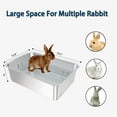 thumbnail image 3 of Large Stainless Steel Rabbit Litter Box,Bunny Litter Pan with Widened Grid,Toilet Tray,High Back Wall,Deep Waste Storage (Large), 3 of 9