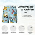 thumbnail image 4 of Kdxio Building Truck Print Men'S Swim Trunks With Compression Liner 7 Inch Inseam Quick Dry Swim Shorts, 4 of 7