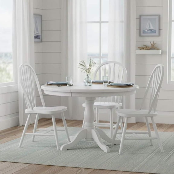 White Solid Wood Windsor Arrow Back Chair