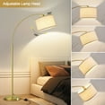 thumbnail image 3 of NATYSWAN Gold Modern Arc Floor Lamp, Tall Pole Lamp with On/Off Foot Switch, Adjustable Hanging Drum Shade, over Couch Arched Reading Light for Bedroom, Office, 3 of 8