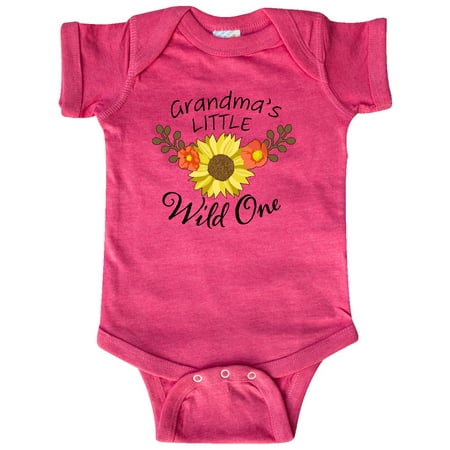 

Inktastic Grandma s Little Wild 1 with Beautiful Sunflower Gift Baby Boy or Baby Girl Bodysuit