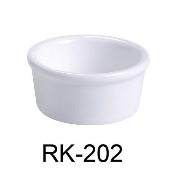 Yanco RK-202 1.25 x 2.5 in. Dia. Porcelain Smooth Ramekin, Super White - 2 oz - Pack of 48