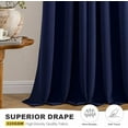 thumbnail image 4 of Navy Blue Blackout Curtains - Bedroom Window Treatment Curtains Thermal Insulated Room Darkening Drapes for Living Room Kitchen Grommet Top Light Blocking Drapery, 40 x 50 Inches Long, 2 Panels, 4 of 5