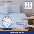 thumbnail image 4 of Color Sense 6-Piece 800 Thread Count Light Blue Cotton Rich Adult Bed Sheet Set, Full - Deep Pocket, 4 of 6