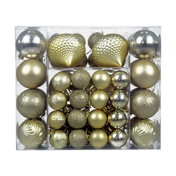 48 adornos colgantes para decoración navideña, adornos colgantes decorativos, Oro