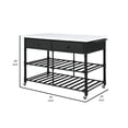 thumbnail image 5 of Kitchen Island with 4 Caster Wheels, Black and White, 5 of 5