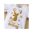 thumbnail image 6 of Seyurigaoka 3Pcs Baby Girls Christmas Outfit, Letter Print Romper + Skirt + Headband, 6 of 9