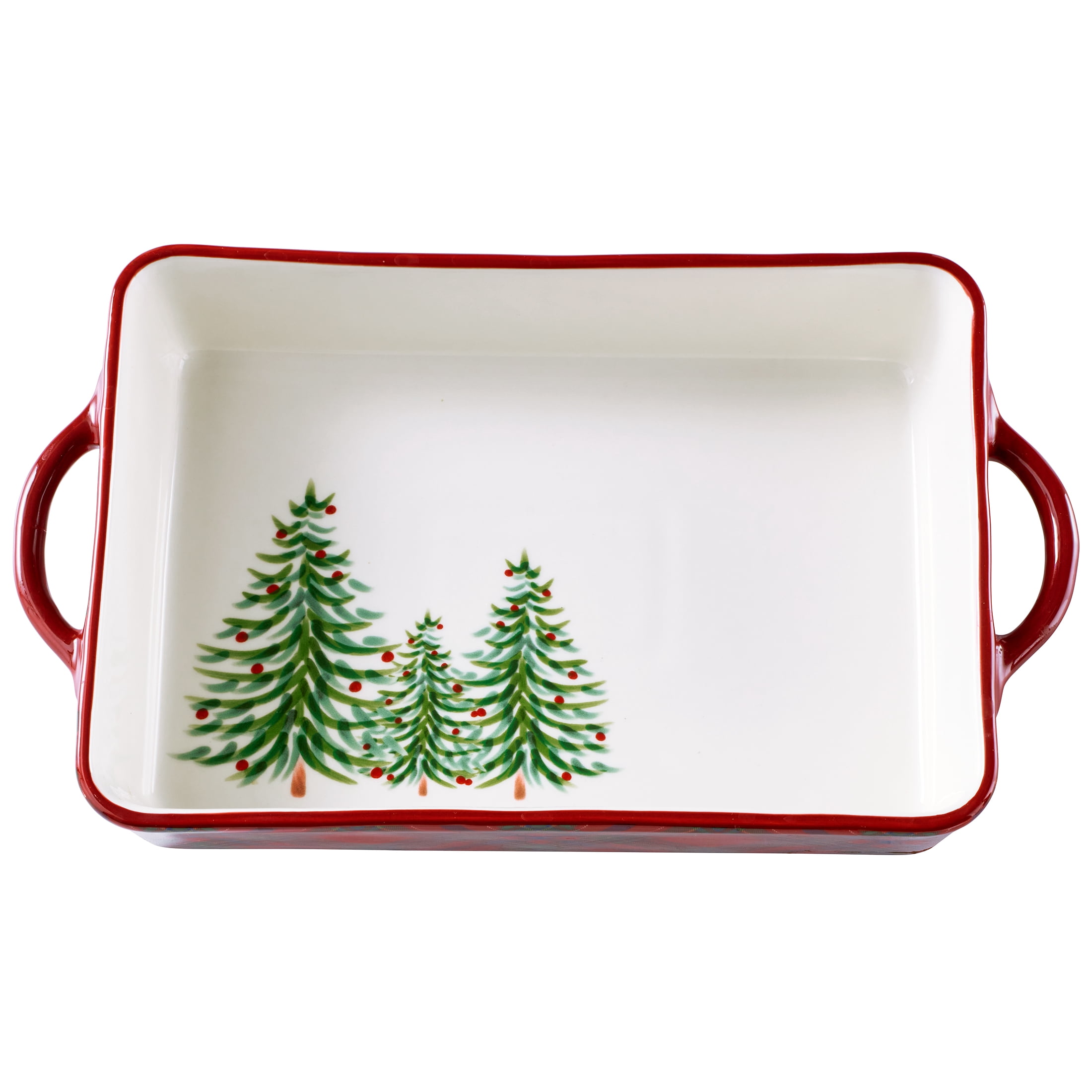 Better Homes & Gardens Holiday Plaid Stoneware Rectangular Baking Dish, 7" x 11"