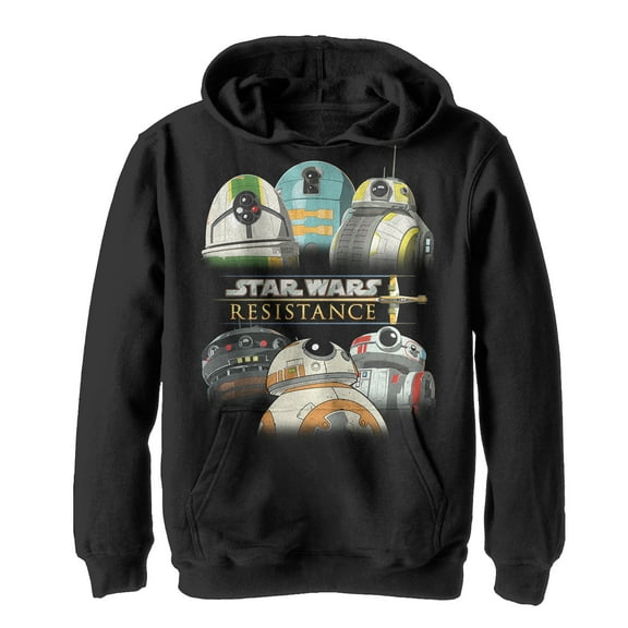 Boy's Star Wars Resistance Droid Shot  Pull Over Hoodie Black Small