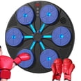thumbnail image 1 of Máquina de boxeo musical, equipo de boxeo con almohadilla de perforación, con guantes, práctica de música, entrenador de boxeo, objetivo electrónico Guantes adultos azules, 1 of 8