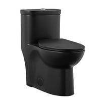 Besançon One-Piece Elongated Toilet Dual-Flush in Matte Black 1.1/1.6 gpf