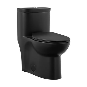 Besançon One-Piece Elongated Toilet Dual-Flush in Matte Black 1.1/1.6 gpf