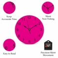 thumbnail image 5 of Wall Clock Rosy Pink Clocks PVC Silent Non-Ticking Battery Operated Decorative Solid Color Round Clock for Home Living Room Kitchen Bedroom Office School Wall Decor 10 Inch, 5 of 9