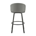 thumbnail image 5 of Noran Swivel Counter Stool in Black Metal with Grey Faux Leather, 5 of 7