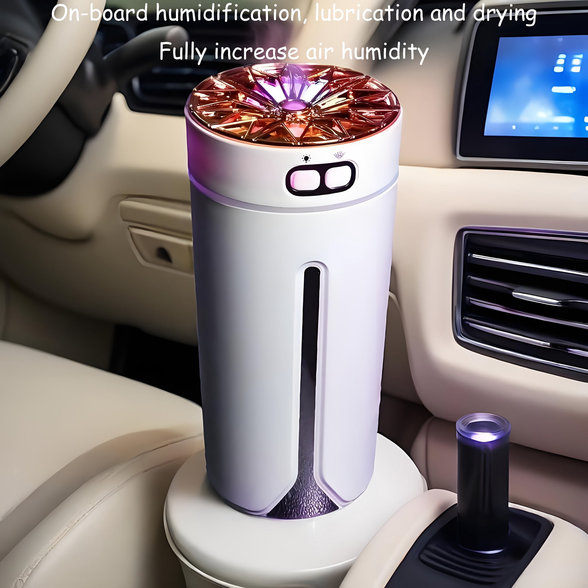 2‑in‑1 Aroma Diffuser Humidifier Color‑Changing Night Light USB Quiet Cool Mist Humidifier Top‑Fill Compact Mini Vaporizer for Car Desk Bedroom Indoor Plant Care & Holiday Gift