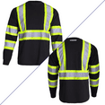 thumbnail image 4 of JORESTECH Hi-Vis Long Sleeve Safety Shirt, Two-Toned (Black, 4XL), 4 of 8