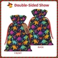 thumbnail image 2 of Pofeuu Colorful Dinosaur Print Burlap Bags with Drawstrings Drawstring Gift Bags Pouch Bag for Thankgiving Birthday Party Gift Wrapping Treats and Party Favors-Medium, 2 of 9