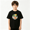 thumbnail image 2 of Beach Dinosaur Sunglasses Palm Trees Boys Graphic Tee, Summer 100% Cotton Kids Short Sleeve T-Shirt 4-13Y, 2 of 5