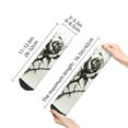 thumbnail image 4 of Fuzoiu Black And White Rose Print Adult Socks, Crew Moisture-wicking Socks, Unisex Cushion Crew Socks,Casual Sports Ankle Socks, 4 of 7