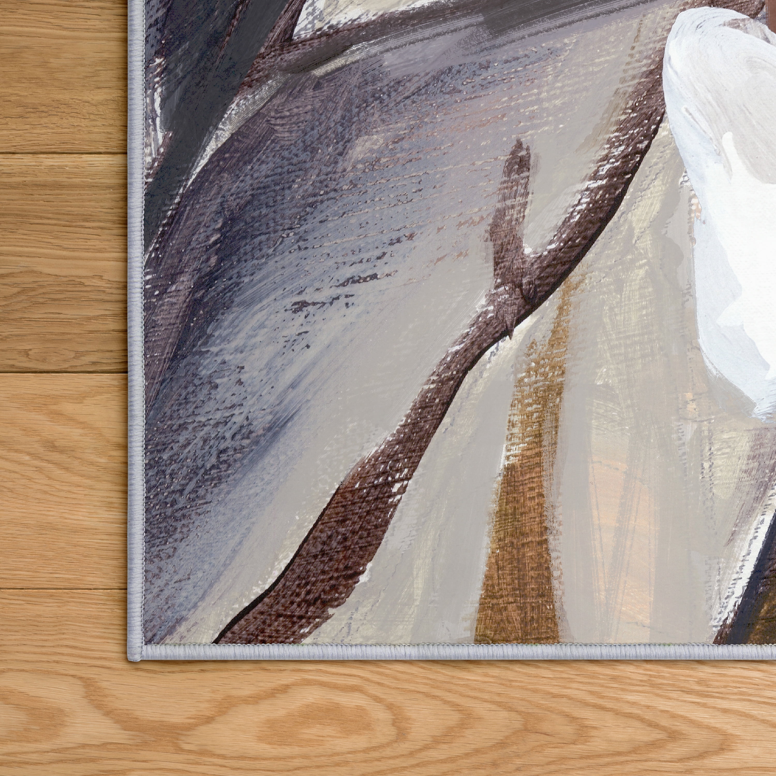 Blossoming Up II Washable Flowers Art Area Rug size 8'x10', Power-loomed, Heavenly Softness with Non-Slipping Backing