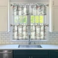 thumbnail image 3 of Rod Pocket Kitchen Curtain Set 3-Piece, 27.5x36 Inch Valance & Tier Drapes, Polyester Pongee Cafe Curtains for Living Room, Bathroom, Farmhouse Rustic Country Window Treatments., 3 of 6
