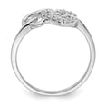 thumbnail image 2 of Sterling Silver Rhodium Plated Diamond Double Heart Ring QR5607, 2 of 5