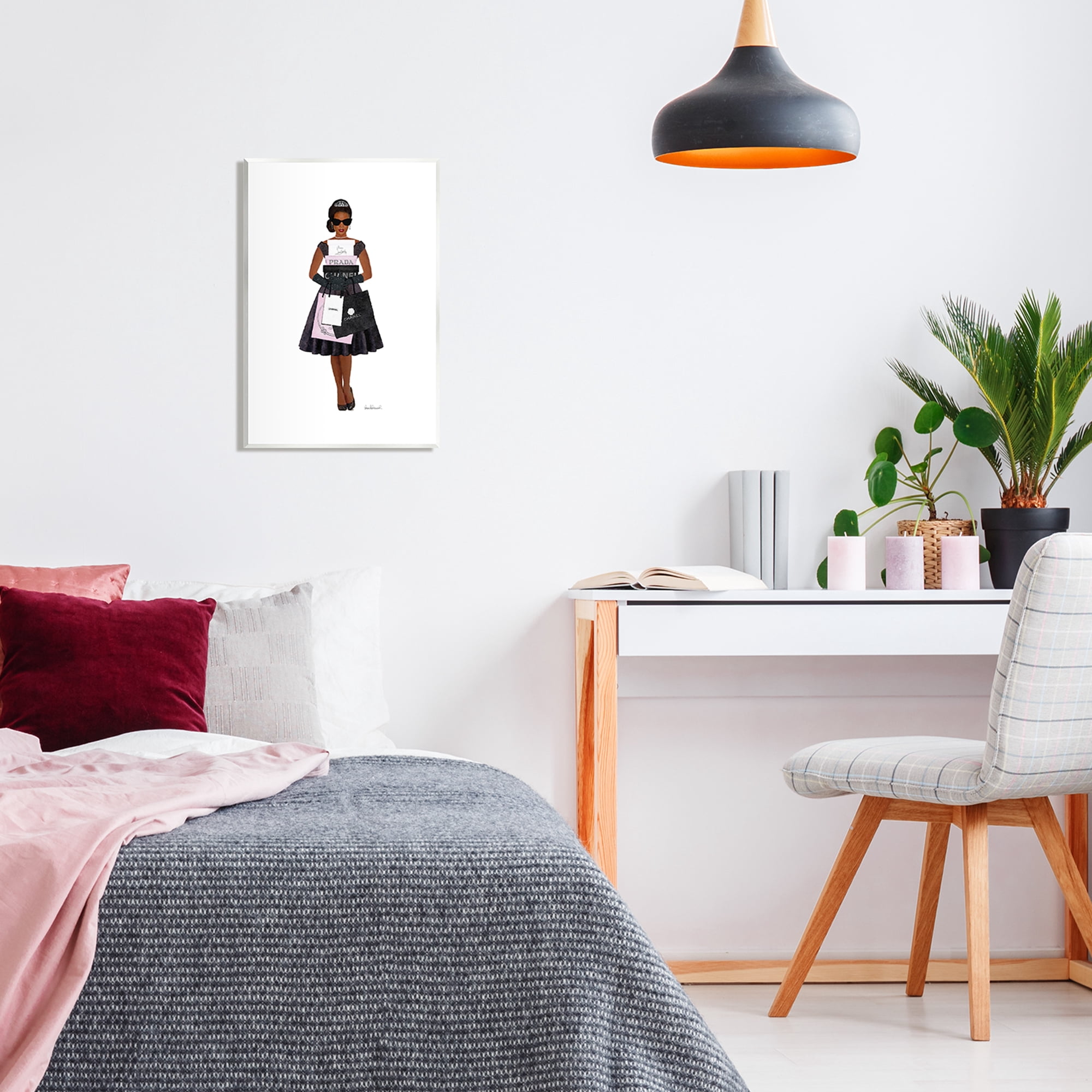 Stupell Glam Brand Fashion Shopping Woman Beauty & Fashion Painting Wall Plaque Unframed Art Print Wall Art