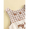 thumbnail image 6 of Thanksgiving Baby Boy Outfit Newborn Croissant Letter Sleeveless Tank Romper Plaid Smocked Jumpsuit Overalls Cute Fall Clothes, 6 of 8