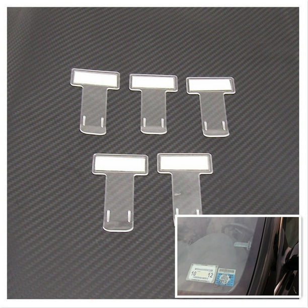 5 pièces porte-ticket de stationnement de voiture transparent pince porte- ticket de synchronisation porte-billets de pare-brise de voiture avec ruban  adhésif 