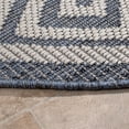 thumbnail image 3 of SAFAVIEH Machine Washable Rug Indoor/Outdoor Bermuda Collection - Bermuda Isidora Geometric Machine Washable Indoor/Outdoor Area Rug, Dark Blue/Ivory, 5'3" x 5'3" Round, 3 of 7