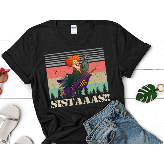 Sistaaas!!!, Winifred Sanderson Witch Halloween Gift Retro Vintage shirt