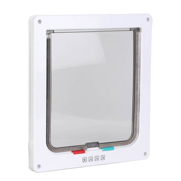 Cat Door,Pet Door Entry,ABS Acrylic Pet Cats Screen Door Window Lockable Waterproof Medium Cat Flap