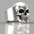 thumbnail image 4 of BKBP Skull Ring Gothic Jewelry Band Motorcycle Men's Silver Biker Stainless Steel Rings Elegant Adjustable Minimalist Thumb Finger Rings Great Gift for Her, 4 of 9