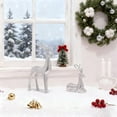 thumbnail image 6 of 2Pcs Silver Christmas Reindeer Decor, Standing Sitting Deer Figurines, Mini Reindeer Statues Sculpture, for Indoor Home Cabinet Mantle Table Top Christmas Decorations, 6 of 14
