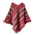 thumbnail image 2 of LIZUOJUN Boho Knit Poncho Cape for Women Ethnic Geometric Winter Wrap Festive Gift for Winter Everyday Wear for Holiday Season Outfit for Daily Casual Outfit One Size, 2 of 4