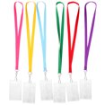 thumbnail image 1 of 6Pcs ID Badge Holder with Lanyard Card Cover Hanging Badge Holder ID Card Protection Cover, 1 of 8
