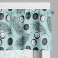thumbnail image 3 of Ambesonne Palm Leaf Valance Pack of 2, Hawaiian Tropical, 42"X18", Aqua Black White, 3 of 5
