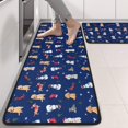 thumbnail image 2 of Kitchen Rugs Sets Of 2,Dark Blue Christmas Dog and Snowman Pattern Anti Fatigue Kitchen Mat Rugs Non Slip Washable,Decorative Kitchen Floor Mats for Kitchen,Sink,Laundry,17"x47"+17"x47", 2 of 5