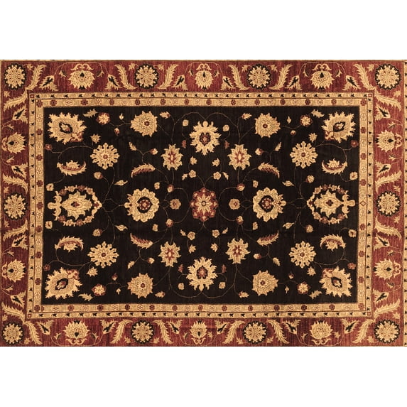 Ahgly Company Indoor Rectangle Oriental Brown Traditional Area Rugs, 7' x 9'