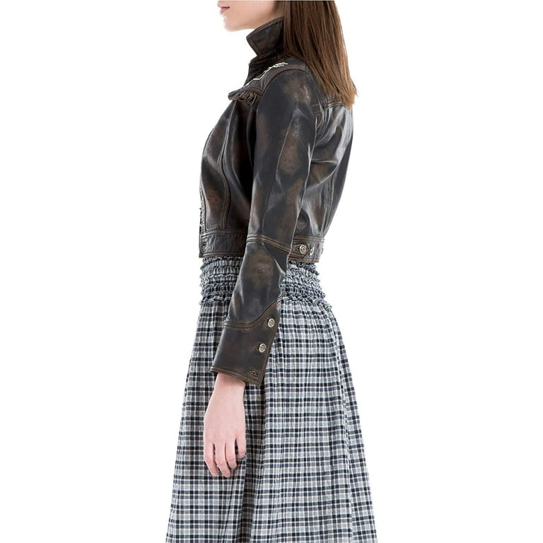 Max studio black leather deals jacket