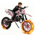 thumbnail image 2 of Seipouy 49cc Dirt Bike for Kids, 2-Stroke Mini Dirt Bike, Kids Dirt Bike with Front Rear Disc Brakes, Shock Absorption Mini Motorcycle, Gas Power Motocross Bike, Speeds Up to 40KM/H, 2 of 8